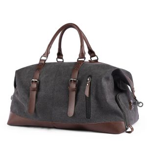 sac de voyage en toile et cuir
