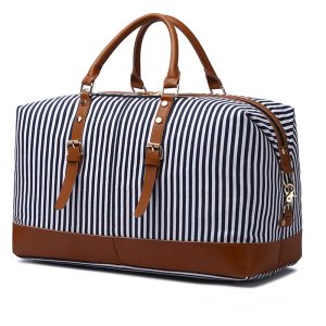 sac de voyage à rayures bleues