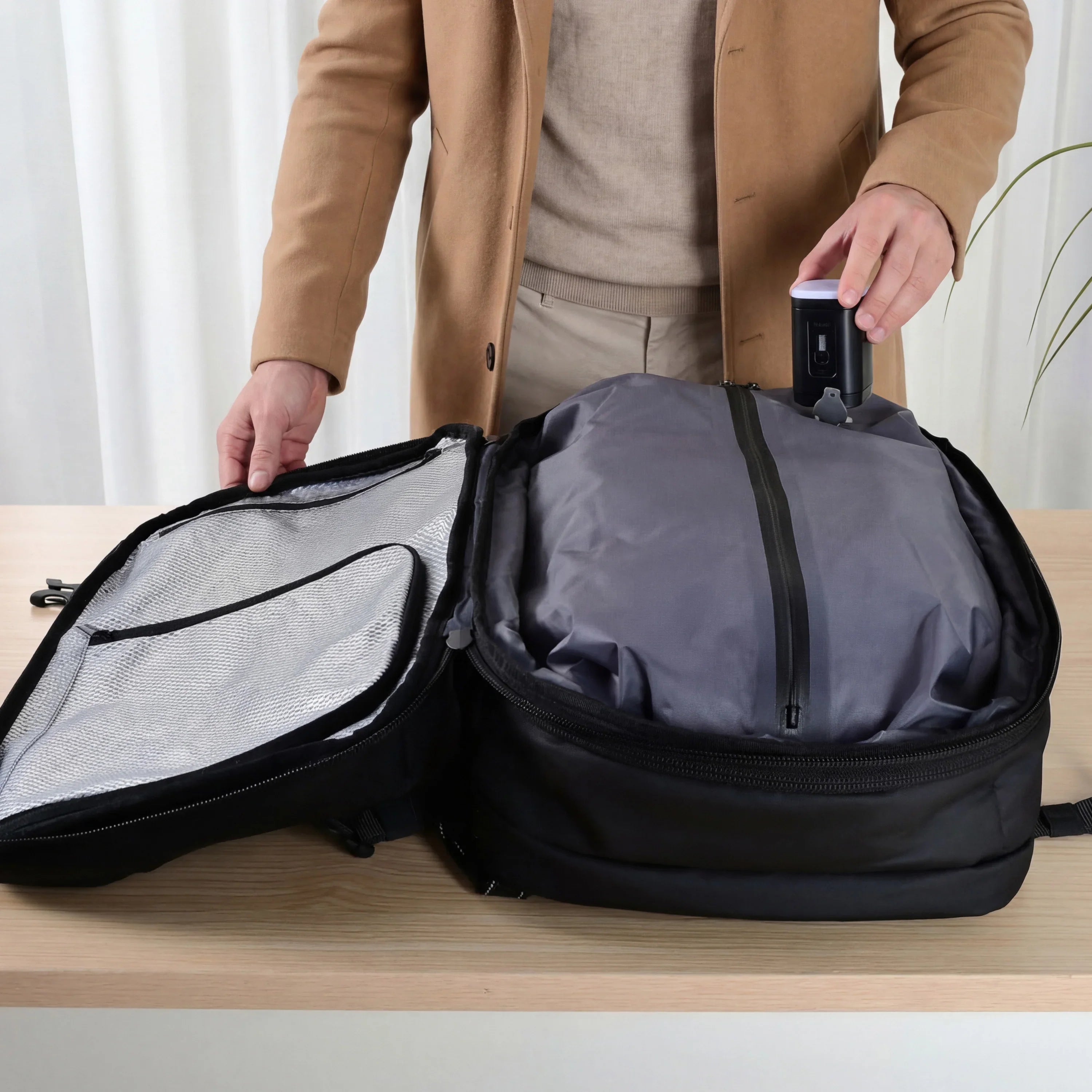 sac cabine avec poche passeport intégrée