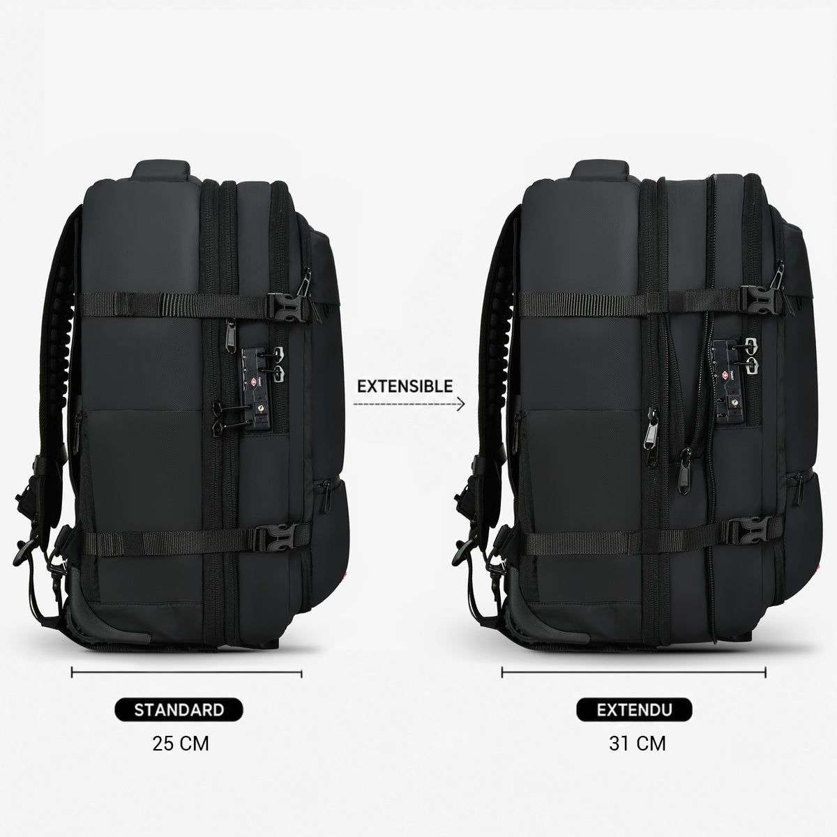 Sac cabine compact et extensible